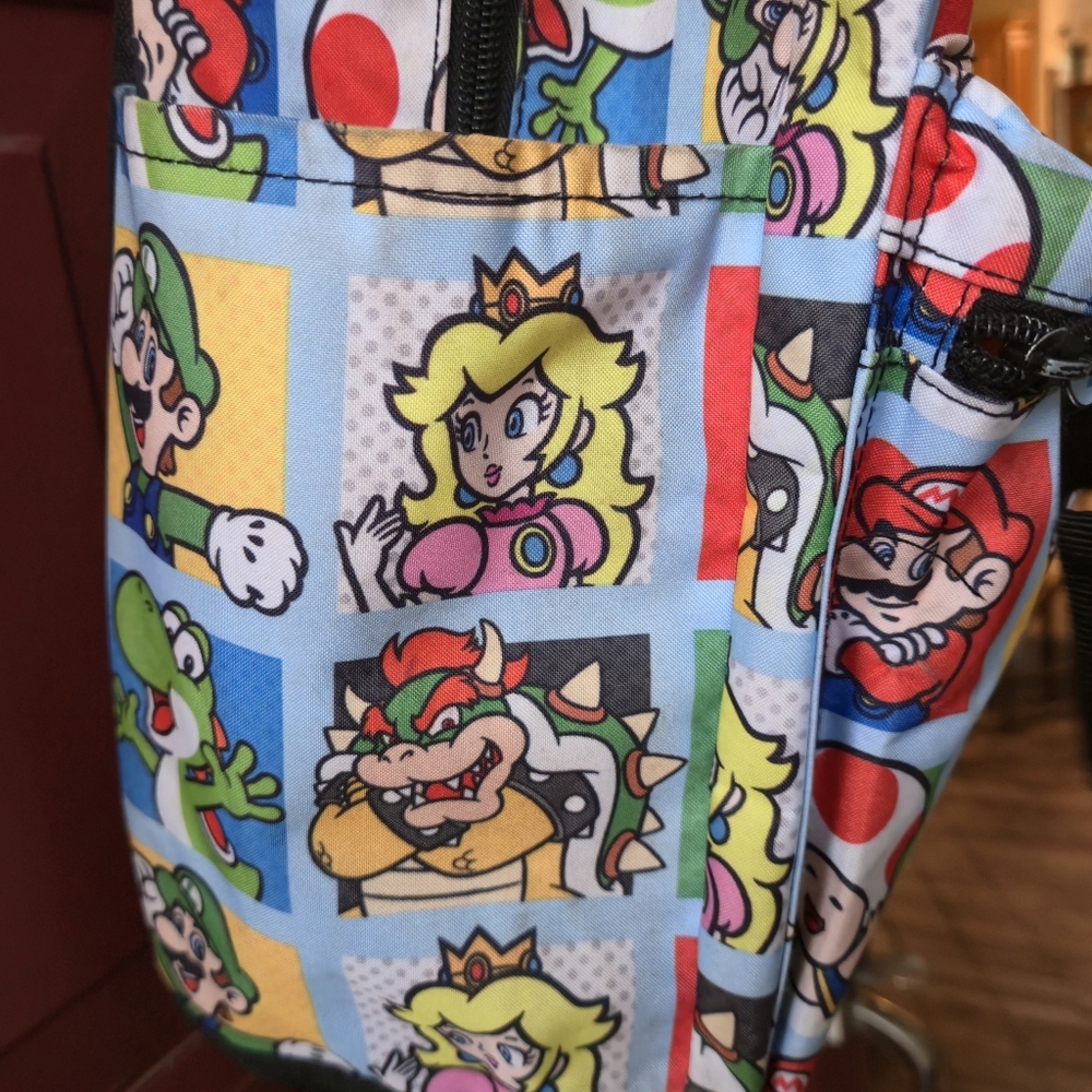 Nintendo Super Mario Character Grid AOP Backpack School Travel Bag One Size - Picture 11 of 16